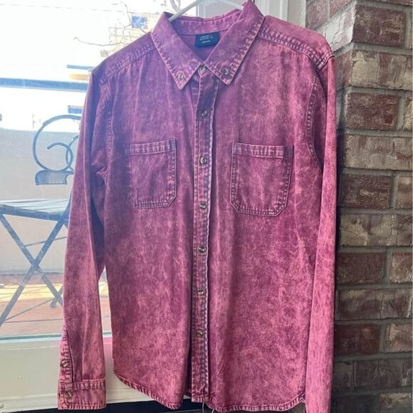 Jiberish Button Up - Light Red - Acid Wash (MEDIUM) - Picture 1 of 1